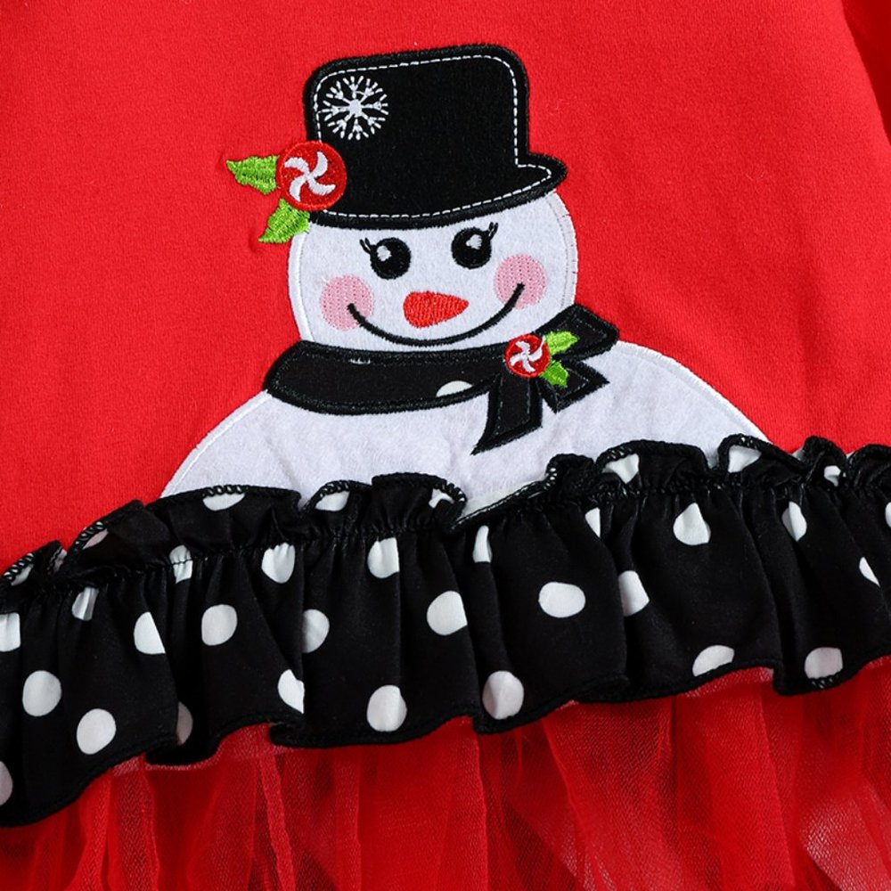 Snowman Girls Christmas Ruffle Leggings Outfit Set - Picture 2 of 3